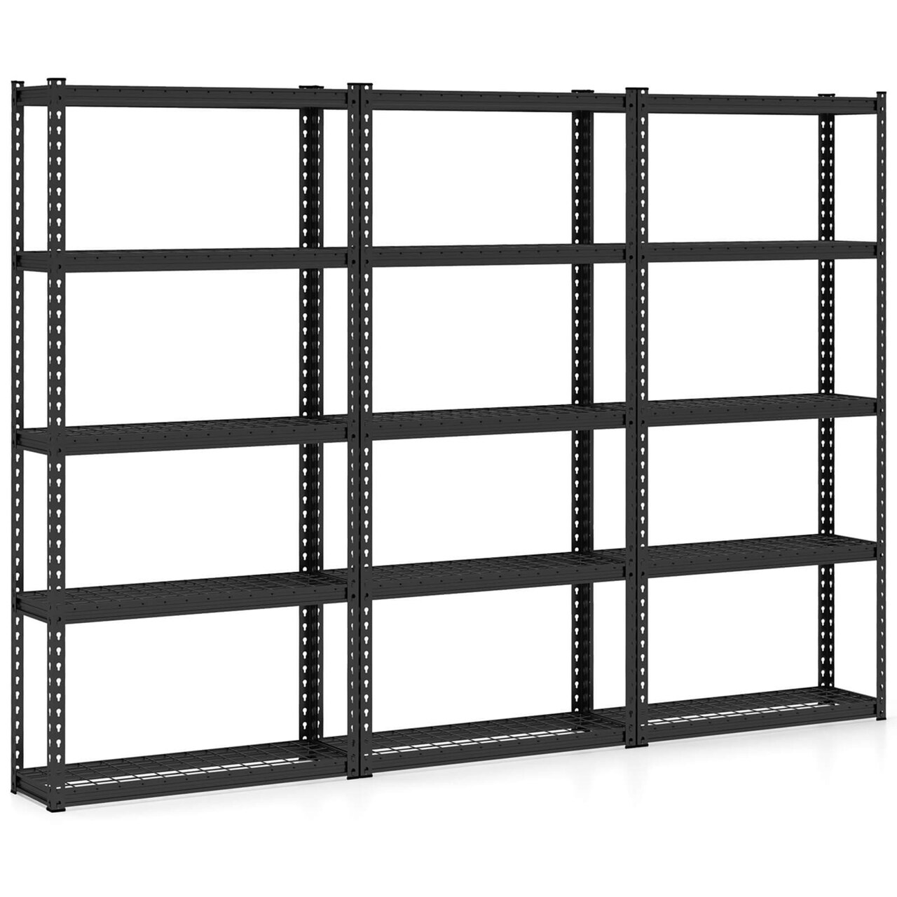 Costway 1/2/3/4 PCS 5-Tier Heavy Duty Storage Shelf Storage Utility Rack Shelf with Anti-tipping Device Black